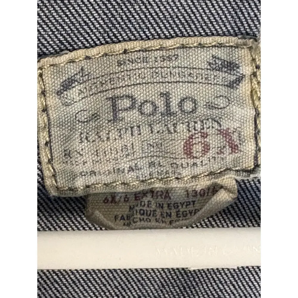 Polo Ralph Lauren‎ Denim Jacket 6X Made in Egypt